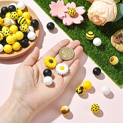 Printed Round Silicone Focal Beads Kits&nbsp;SIL-YW0001-59