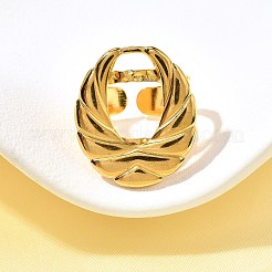304 Stainless Steel Open Cuff Ring for Women&nbsp;RJEW-A053-06G-07
