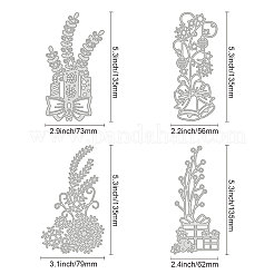 4Pcs 4 Styles Carbon Steel Cutting Dies Stencils&nbsp;DIY-DM0001-68