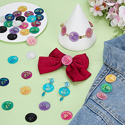 40Pcs 10 Colors Flat Round with Paw Print Resin Sew on Rhinestone&nbsp;DIY-FG0008-76