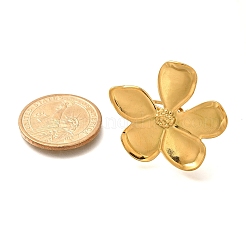Flower 304 Stainless Steel Open Cuff Ring for Women&nbsp;RJEW-R006-03G-02