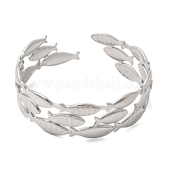 Fish 304 Stainless Steel Cuff Bangles for Women&nbsp;BJEW-A155-02P