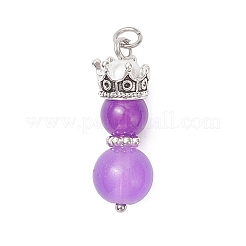 6Pcs 6 Colors Baking Paint Imitation Jade Glass Pendants&nbsp;PALLOY-JF04447