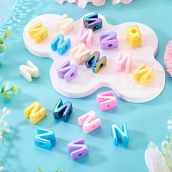 20Pcs UV Plating Opaque Acrylic European Beads&nbsp;OACR-TADJ0001-16N