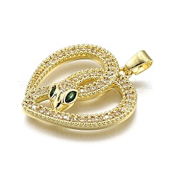 Brass Micro Pave Cubic Zirconia Pendants&nbsp;KK-Z100-03G