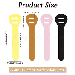 24Pcs 4 Colors PVC Zipper Pull Tabs&nbsp;PVC-GF0001-02A-02