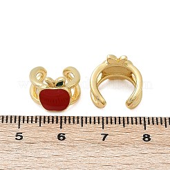 Brass Enamel Cuff Earrings&nbsp;EJEW-Q036-02A-G