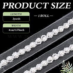 2Yards Netting Fabric Beaded Trim Ribbon&nbsp;OCOR-ME0001-64A-01