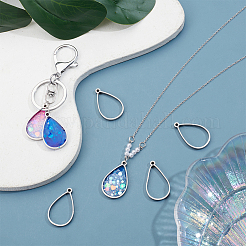 16Pcs 304 Stainless Steel Open Back Bezel Pendants&nbsp;FIND-UN0002-90A