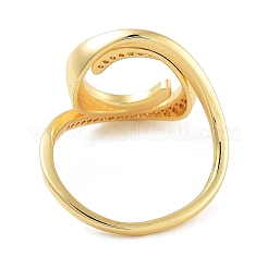 Rack Plating Brass Micro Pave Cubic Zirconia Open Cuff Rings for Women&nbsp;RJEW-Z059-31G