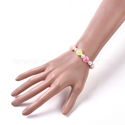 Kids Acrylic Beaded Stretch Bracelets&nbsp;BJEW-JB04838-M
