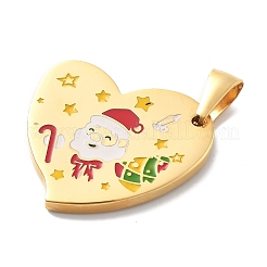 Christmas Ion Plating(IP) 304 Stainless Steel Enamel Pendants&nbsp;STAS-Z098-34G