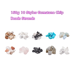 150g 10 Style Gemstone Chip Beads Strands&nbsp;G-YW0001-02