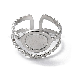 Non-Tarnish 304 Stainless Steel Open Cuff Ring Components&nbsp;STAS-M323-58P