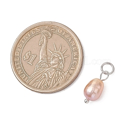 2Pcs 2 Colors Natural Pearl Pendants&nbsp;PALLOY-JF04804