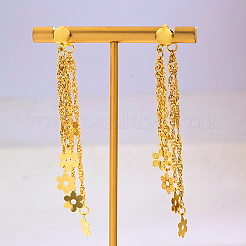 Brass Flower Tassel Stud Earrings&nbsp;HH8876