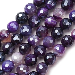 Electroplated Natural Agate Beads Strands&nbsp;G-B191-A07-6mm-10