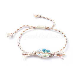 Printed Cowrie Shell Beads Braided Bead Bracelets&nbsp;SH-CJA99F