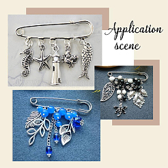30Pcs Iron Brooch Findings&nbsp;FIND-SC0020-15S