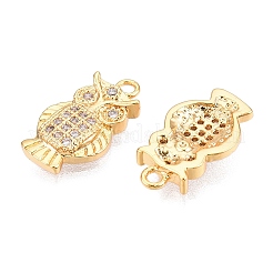 Brass Micro Pave Clear Cubic Zirconia Charms&nbsp;KK-T073-11G