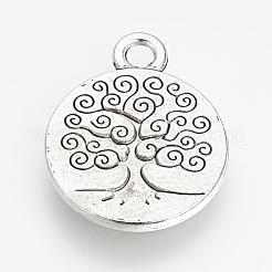 Tibetan Style Alloy Flat Round with Tree of Life Pendants&nbsp;X-TIBEP-Q043-314-RS