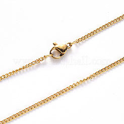 PVD Vacuum Plating 304 Stainless Steel Curb Chain Necklace&nbsp;NJEW-S420-001C-G