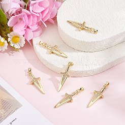 6Pcs Brass Micro Pave Cubic Zirconia Pendants&nbsp;KK-BBC0027-33