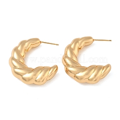 Twisted Brass Stud Earrings for Women&nbsp;KK-CBAD851-20G