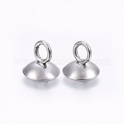 201 Stainless Steel Bead Cap Pendant Bails&nbsp;STAS-I095-32P-A