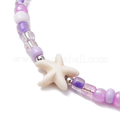 5Pcs 5 Colors Adjustable Glass Seed Beaded Anklets&nbsp;AJEW-AN00636