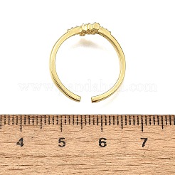 Brass Micro Pave Clear Cubic Zirconia Cuff Rings for Women&nbsp;RJEW-H247-30G