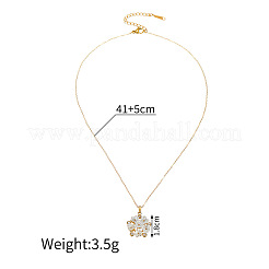 304 Stainless Steel Crystal Rhinestone & Acrylic 3D White Flower Pendant Necklaces for Women&nbsp;WG9CA49-03