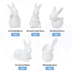 5Pcs 5 Style Porcelain Display Decoration&nbsp;AJEW-GL0002-01
