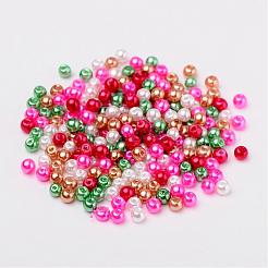 Christmas Mix Pearlized Glass Pearl Beads&nbsp;HY-X006-4mm-05