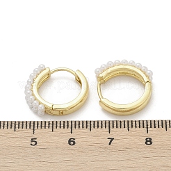 Brass ABS Imitation Pearl Hoop Earrings&nbsp;EJEW-M082-04G