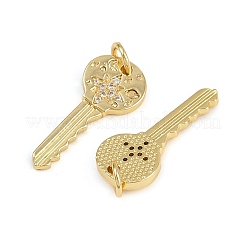 Brass Micro Pave Cubic Zirconia Pendants&nbsp;KK-C114-01G