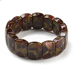 Synthetic Rectangle Gold Clinquant Stone Stretch Bracekets&nbsp;G-P549-01E