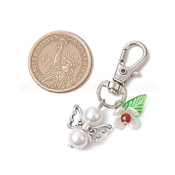 Flower Angel ABS Plastic Imitation Pearl & Acrylic Pendant Decorations&nbsp;HJEW-JM02989
