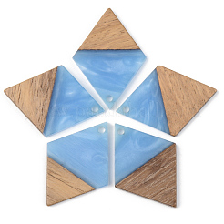 Opaque Resin & Walnut Wood Pendants&nbsp;RESI-S389-012A-C