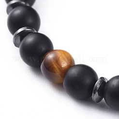 Unisex Natural Tiger Eye Stretch Bracelets&nbsp;BJEW-JB04945-02