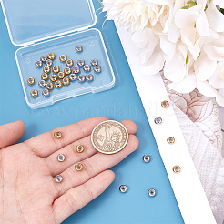 40Pcs 2 Colors 202 Stainless Steel Beads&nbsp;STAS-UN0062-37