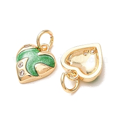 Valentine's Day Brass Micro Pave Clear Cubic Zirconia with Enamel Charms&nbsp;CU-K002-48G-D