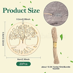 20Pcs Undyed Natural Wooden Big Pendants&nbsp;WOOD-YW0001-69