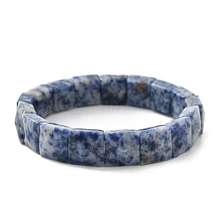 Square Natural Blue Spot Jasper Beads Stretch Bracelets for Women Men&nbsp;BJEW-C097-06K