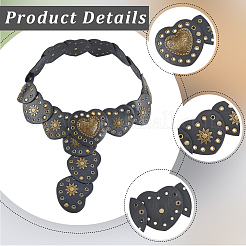 Vintage Alloy & PU Leather Heart Coin Waist Belts&nbsp;AJEW-WH20128-039B