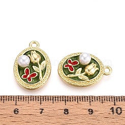 Rack Plating Alloy Enamel Pendants&nbsp;ENAM-N065-11KCG