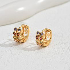 Brass Flat Round Hoop Earrings&nbsp;PT3786