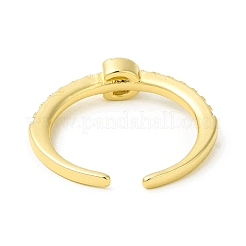 Clear Cubic Zirconia Initial Letter Open Cuff Ring&nbsp;RJEW-H120-09G-G