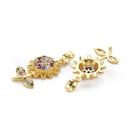 Brass Micro Pave Cubic Zirconia Pendants&nbsp;X-KK-Q252-074-NF