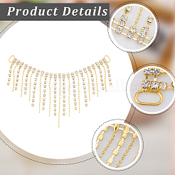 2Pcs Alloy & Glass Rhinestones Tassel Shoe Decoration Chain&nbsp;FIND-GF0005-26